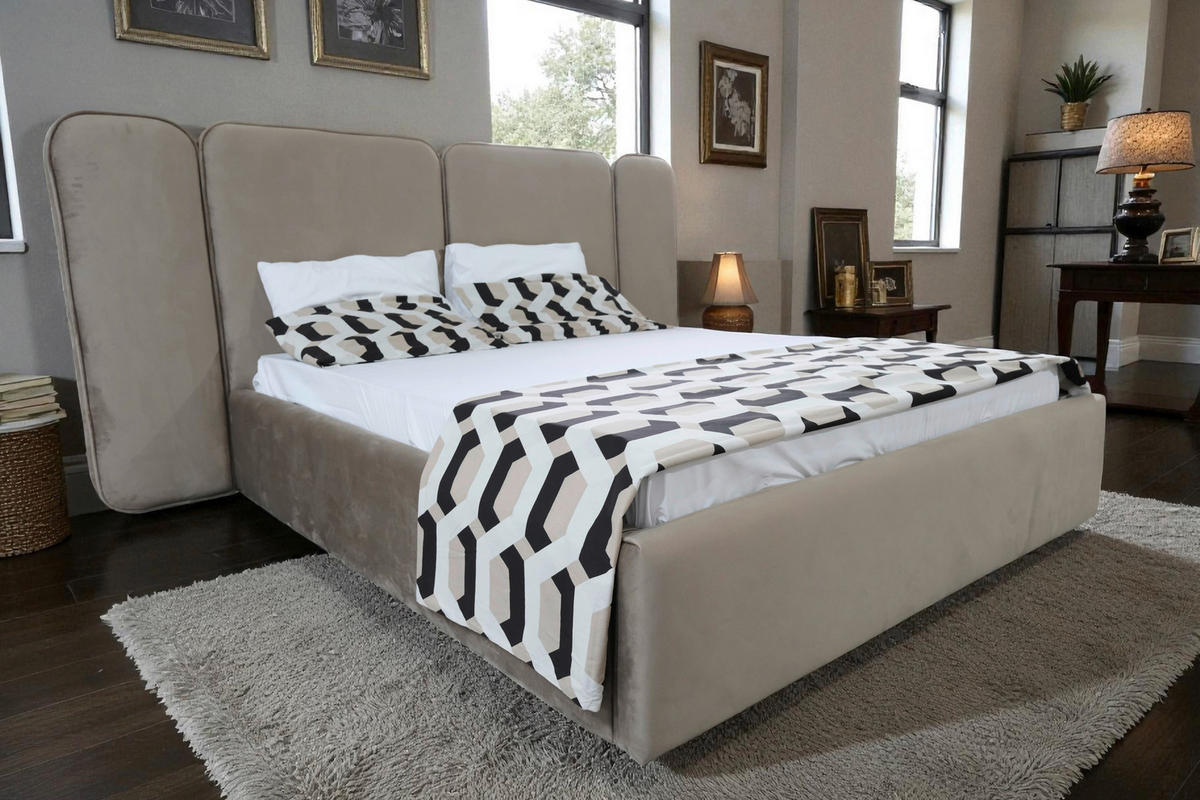 Pat, bej - bej/negru, Basics, textil (180/120/220cm) - Voleo