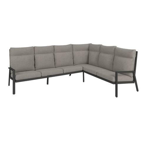 LOUNGEGARNITUR 3-teilig  267/207 cm  Aluminium  - Anthrazit/Grau, Design, Textil/Metall (267/207cm) - Amatio Pro
