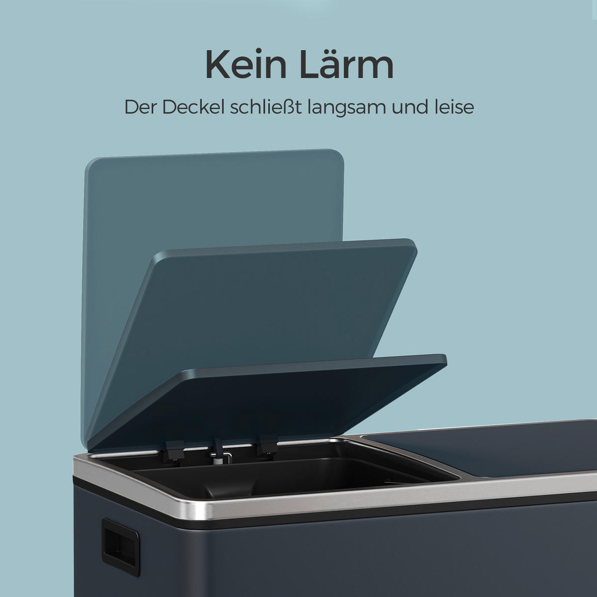 ABFALLSAMMLER 60 L  - Schwarz/Grau, Basics, Kunststoff/Metall (58,5/65/36cm)
