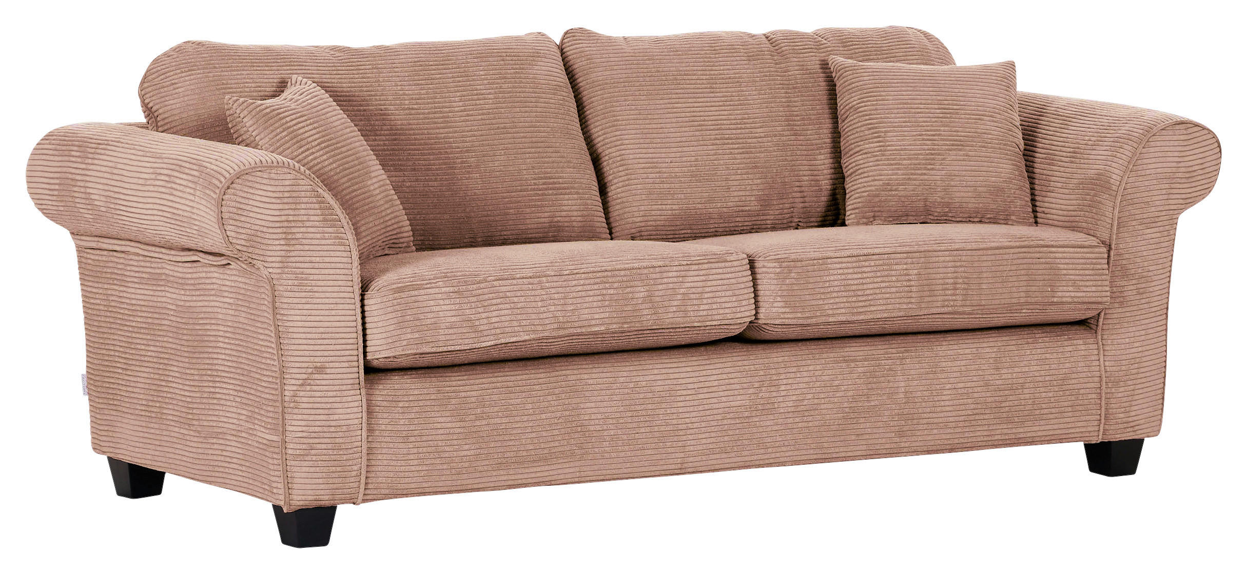 3-SITS SOFFA i manchester gammelrosa  - mörkbrun/gammelrosa, Klassisk, trä/textil (215/70/90cm) - MID.YOU