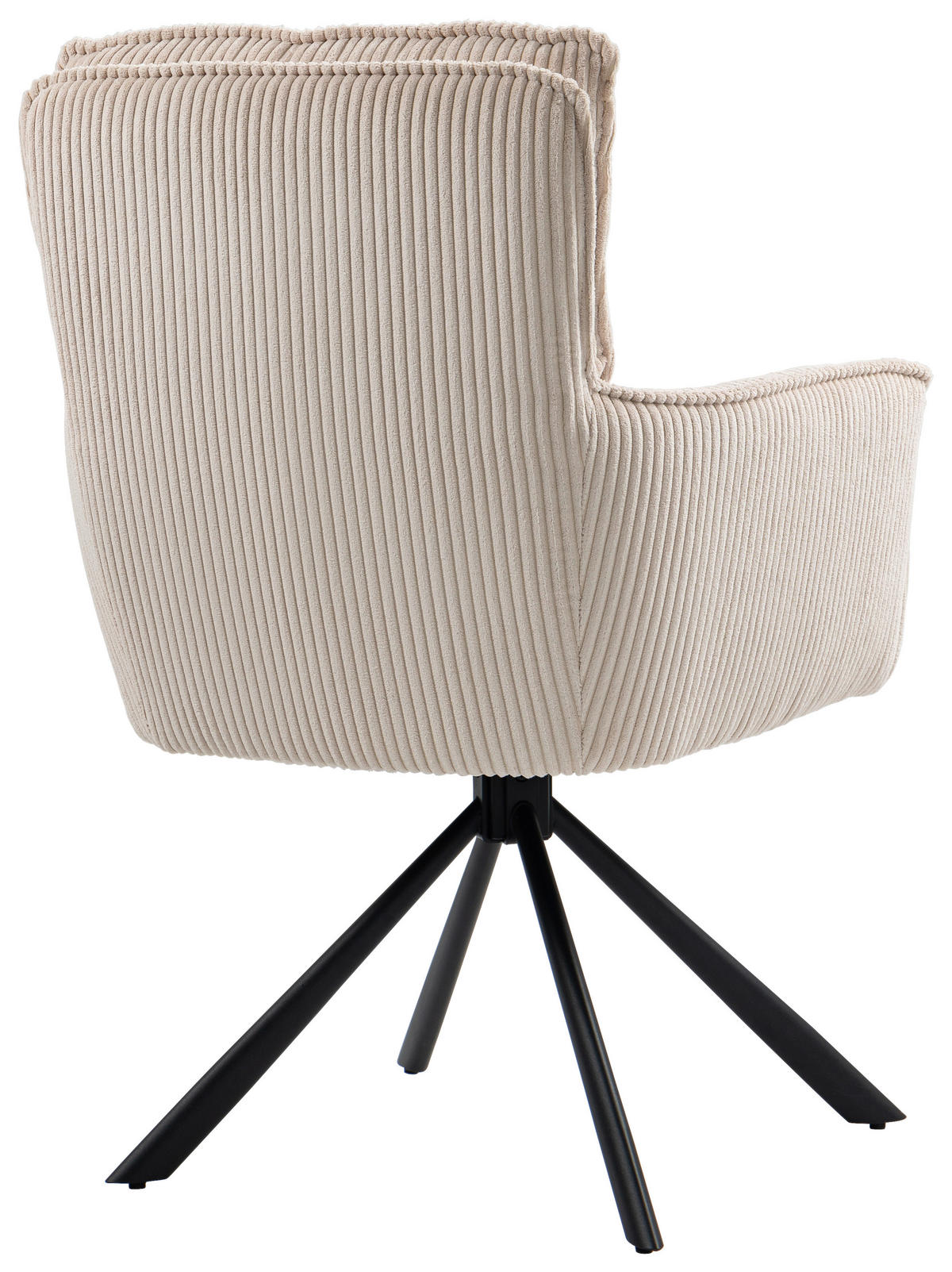 ARMLEHNSTUHL  in Eisen Cord  - Beige/Schwarz, Design, Textil/Metall (62/95/67cm) - Novel