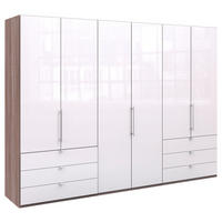 FALTTÜRENSCHRANK  in Weiß, Trüffeleichefarben  - Chromfarben/Trüffeleichefarben, KONVENTIONELL, Glas/Holzwerkstoff (300/216/58cm) - Venda