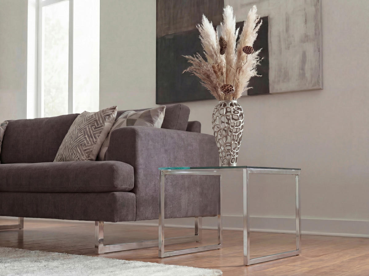 VASE 45 cm  - Silberfarben, Design, Metall (19/45cm) - Livetastic