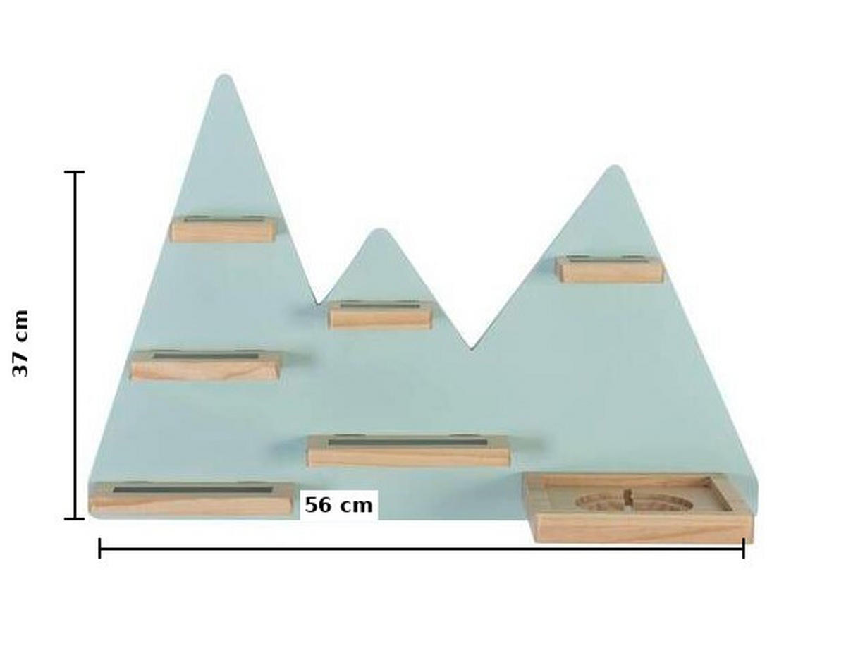 REGAL für Toniebox und Figuren 56/37/18,5 cm  - Naturfarben/Mintgrün, MODERN, Holz/Holzwerkstoff (56/37/18,5cm) - Ben'n'jen