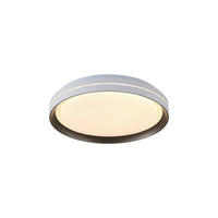 DECKENLEUCHTE Saucer 39/7 cm  - Weiß/Mokka, Design, Kunststoff/Metall (39/7cm)