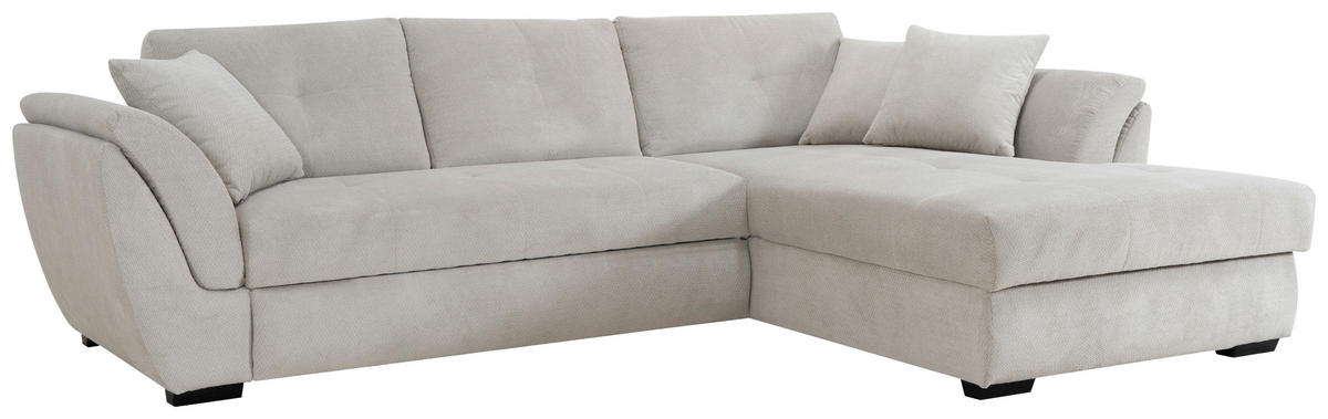 ECKSOFA Greige  - Greige/Schwarz, KONVENTIONELL, Textil (278/187cm) - MID.YOU