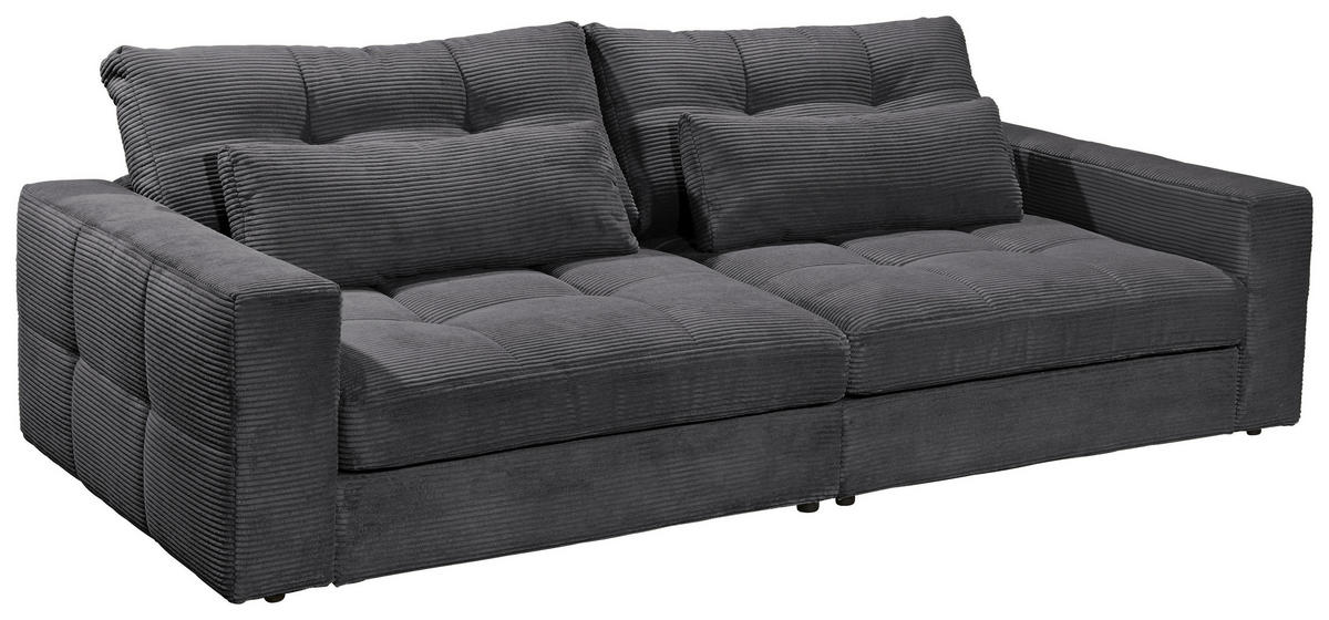 BIG SOFFA i manchester antracit  - svart/antracit, Basics, textil/plast (265/94/122cm) - Livetastic