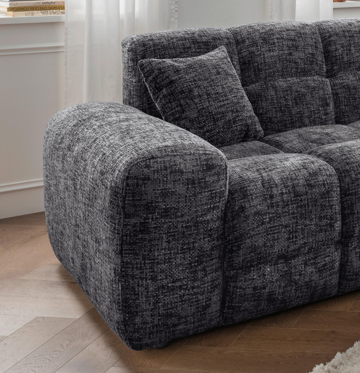 CloseUp von Livetastic ECKSOFA Bosco Schwarz Struktur.