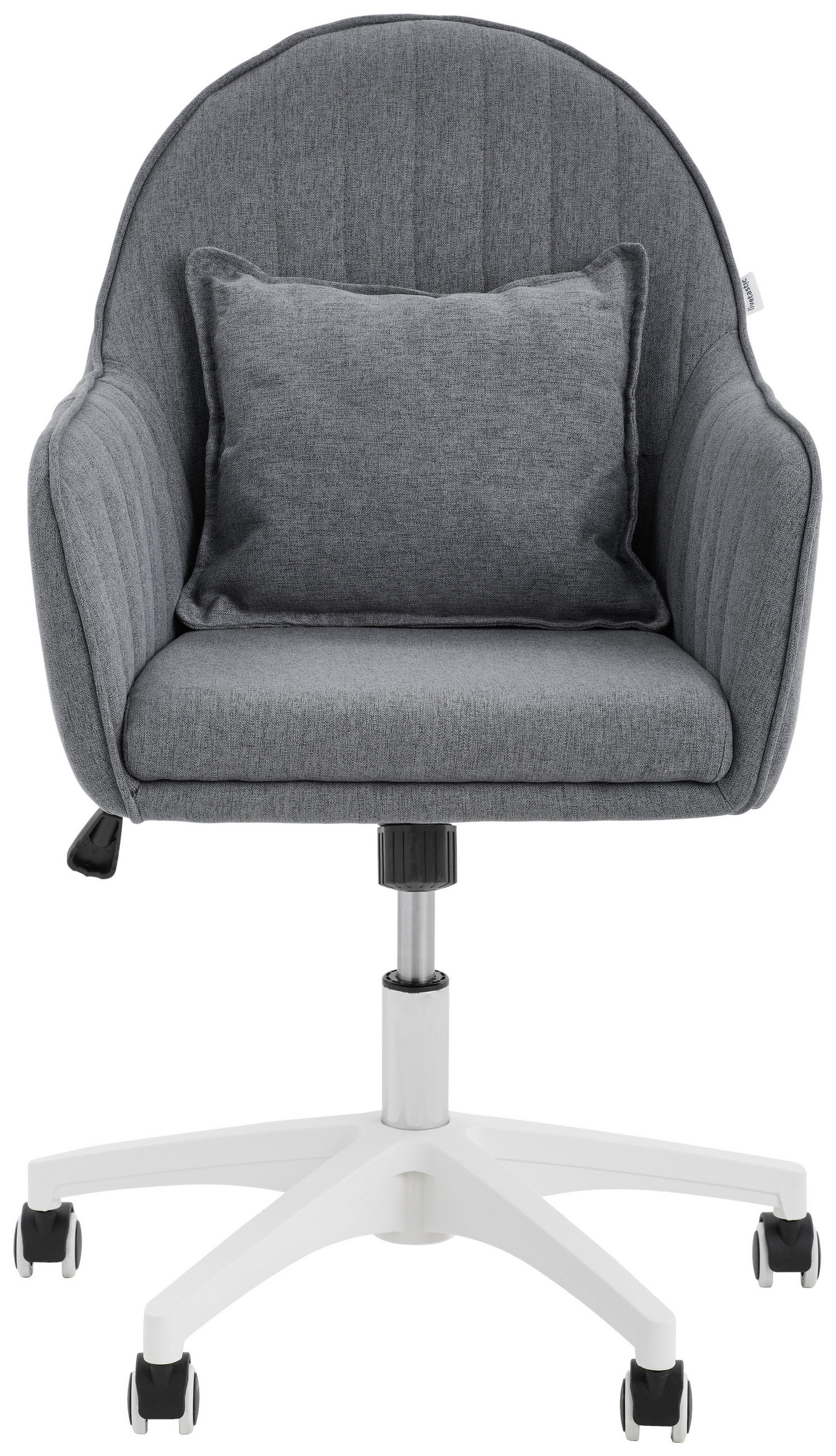 DREHSTUHL Mikrofaser Dunkelgrau  - Dunkelgrau/Weiß, Design, Kunststoff/Textil (59/83-93/68cm) - Livetastic