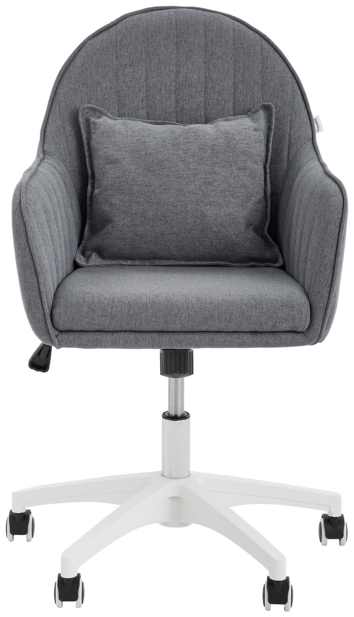 DREHSTUHL Mikrofaser Dunkelgrau  - Dunkelgrau/Weiß, Design, Kunststoff/Textil (59/83-93/68cm) - Livetastic