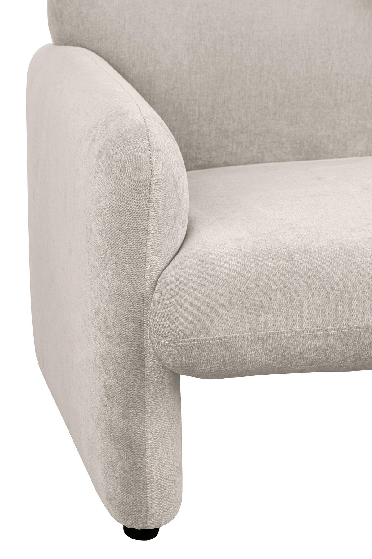 2-SITZER-SOFA Samt Creme  - Creme/Schwarz, Design, Holz/Kunststoff (148/83/76cm) - MID.YOU