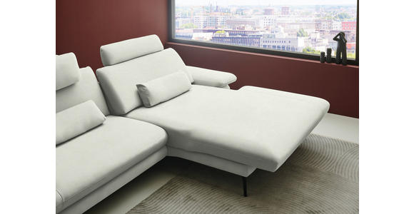 ECKSOFA  in Chenille, Flachgewebe Weiß  284/180 cm  - Schwarz/Weiß, Design, Textil/Metall (284/180cm) - Dieter Knoll