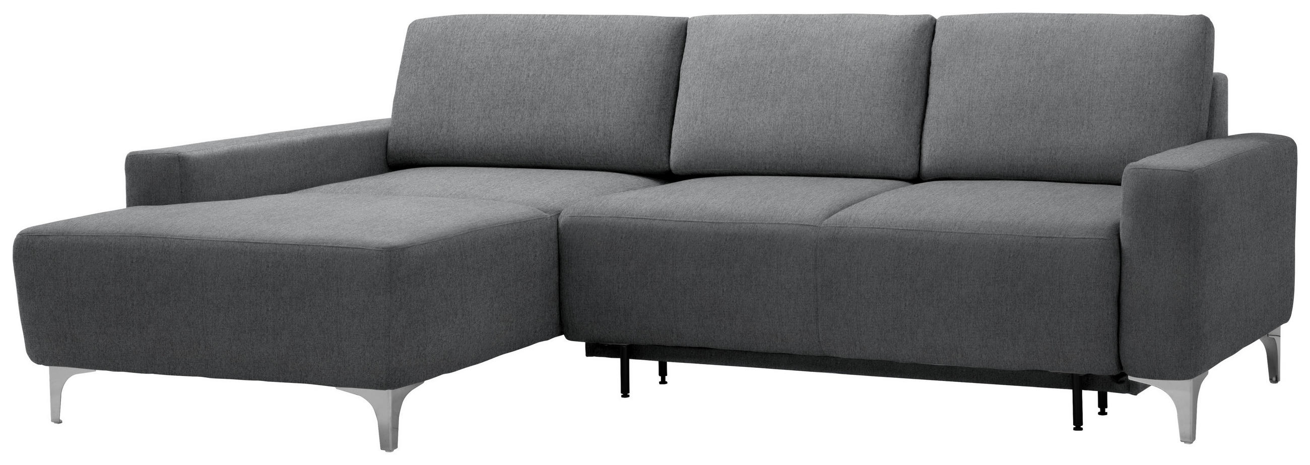ECKSOFA Grau Chenille  - Alufarben/Grau, Design, Textil/Metall (160/248cm) - Sedda