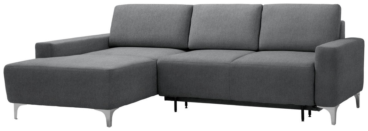 ECKSOFA Grau Chenille  - Alufarben/Grau, Design, Textil/Metall (160/248cm) - Sedda