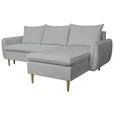 ECKSOFA Grau Chenille - Buchefarben/Grau, KONVENTIONELL, Holz/Textil (244/163cm) - Carryhome