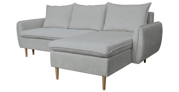 ECKSOFA Grau Chenille - Buchefarben/Grau, KONVENTIONELL, Holz/Textil (244/163cm) - Carryhome
