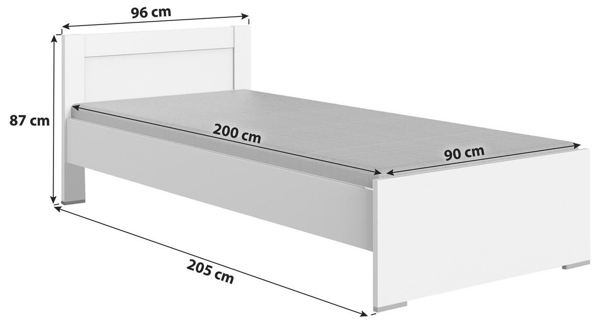 BETT 90/200 cm  in Weiss   - Weiss, Lifestyle, Holzwerkstoff (90/200cm) - Livetastic