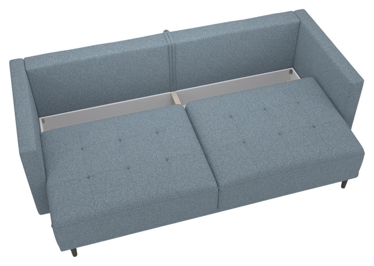 SCHLAFSOFA in Webstoff Türkis  - Türkis/Schwarz, Design, Textil (223/96/95cm) - MID.YOU
