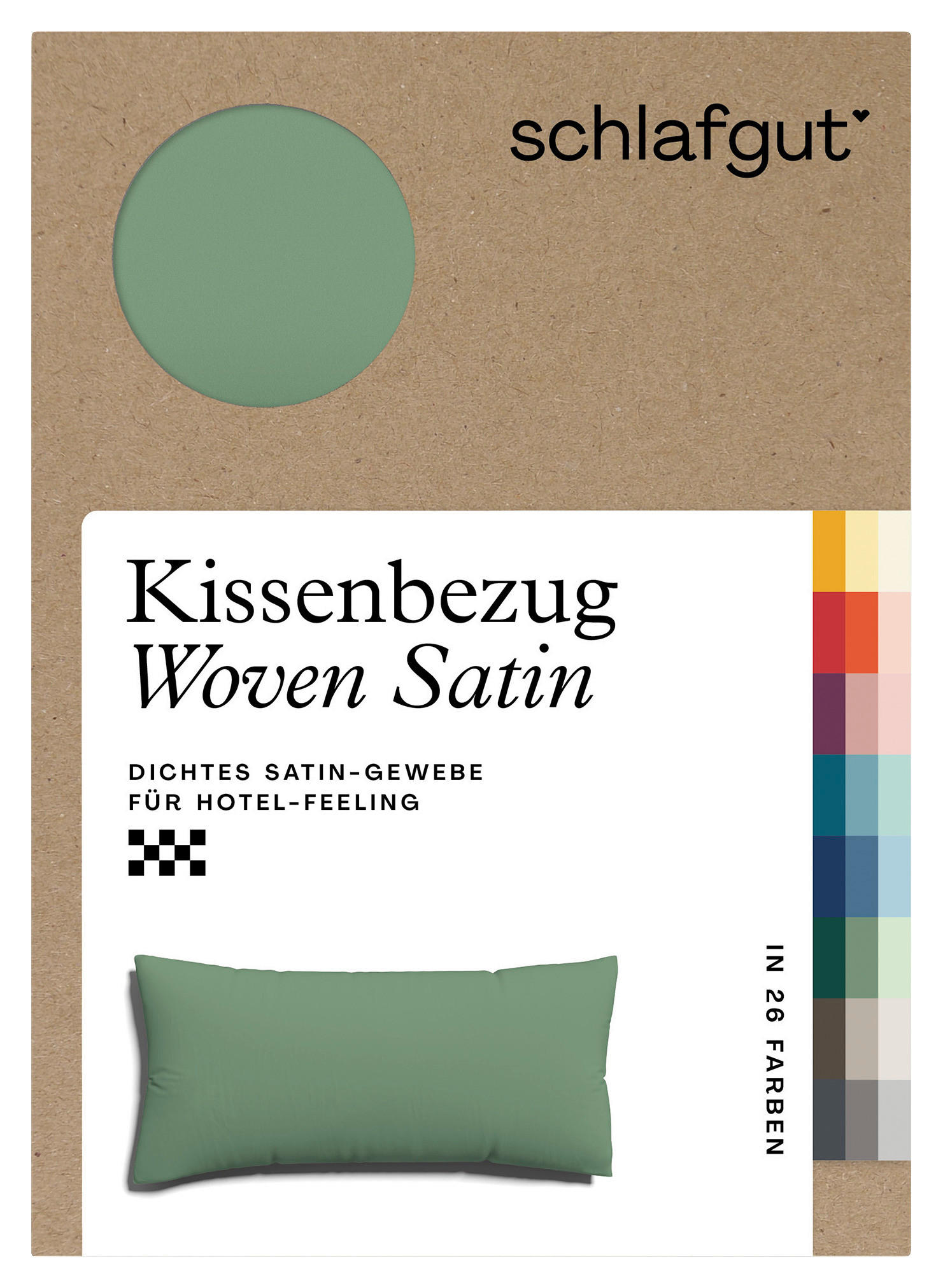 KOPFPOLSTERBEZUG WOVEN SATIN 40/80 cm  - Grün, Basics, Textil (40/80cm) - Schlafgut