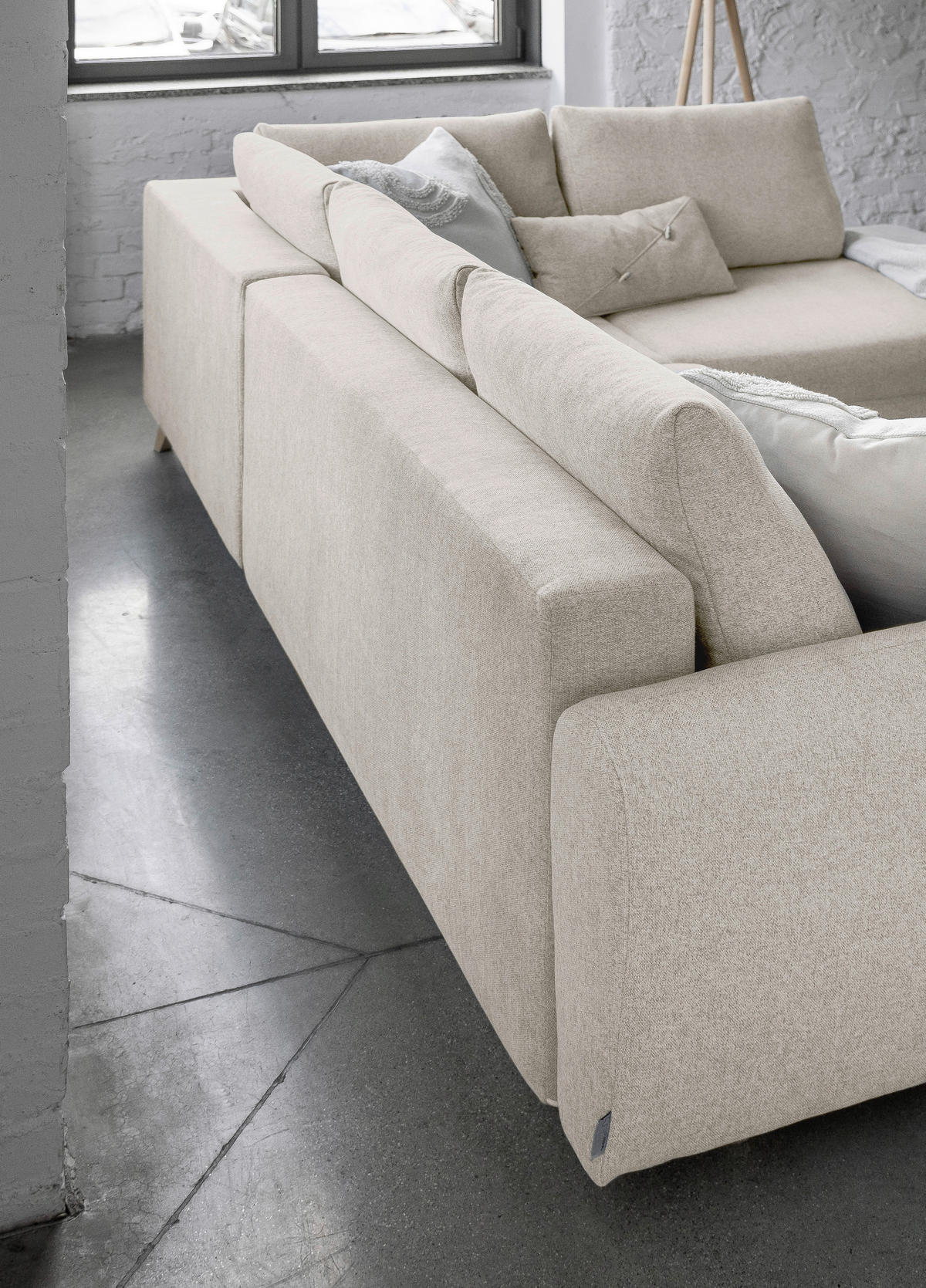 SJEDEĆA GARNITURA tekstil  bež   - prirodne boje/bež, tekstil/drvo (157/312/202cm) - MID.YOU