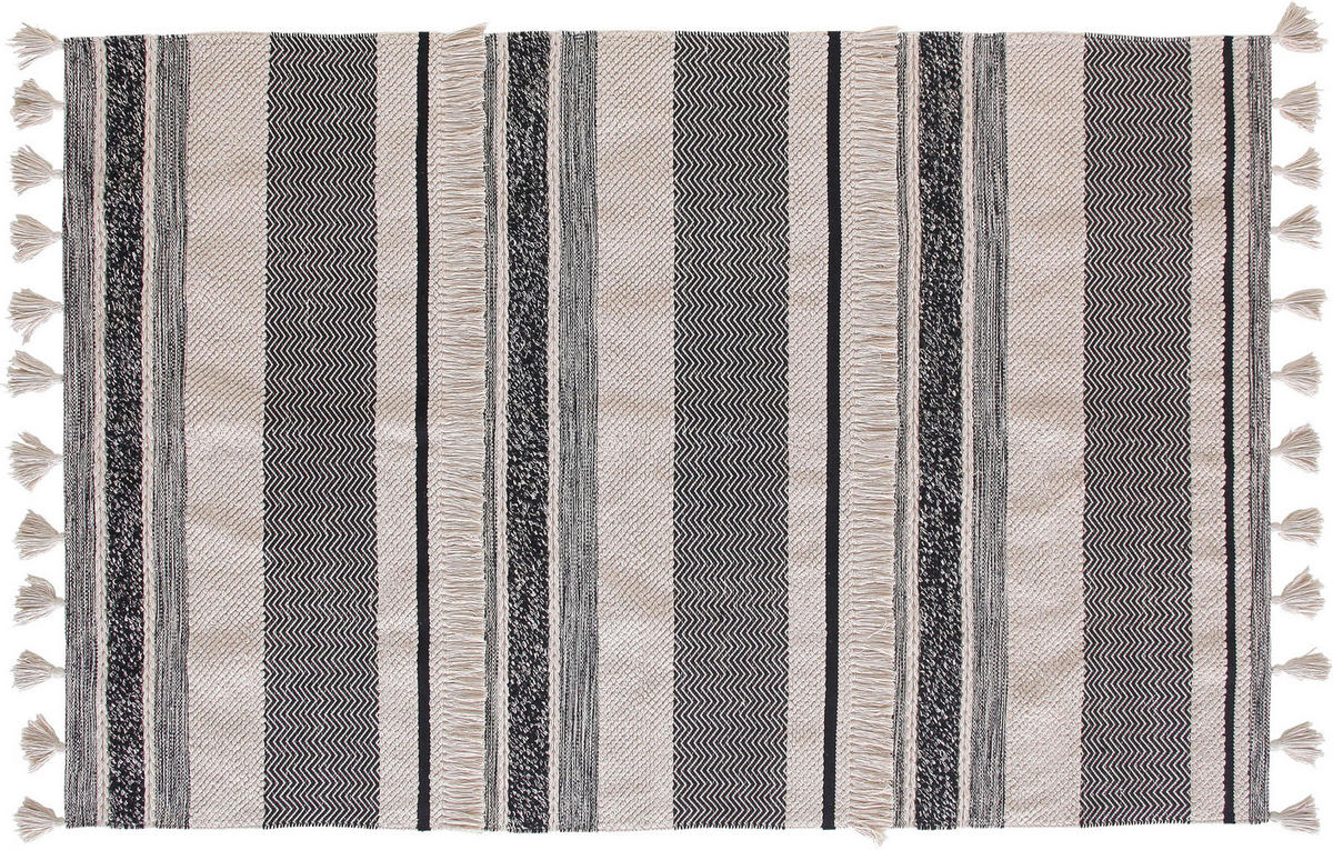 TEPPICH 230/160 cm Grau, Schwarz, Hellgrau, Beige  - Beige/Hellgrau, Trend, Textil (230/160cm)