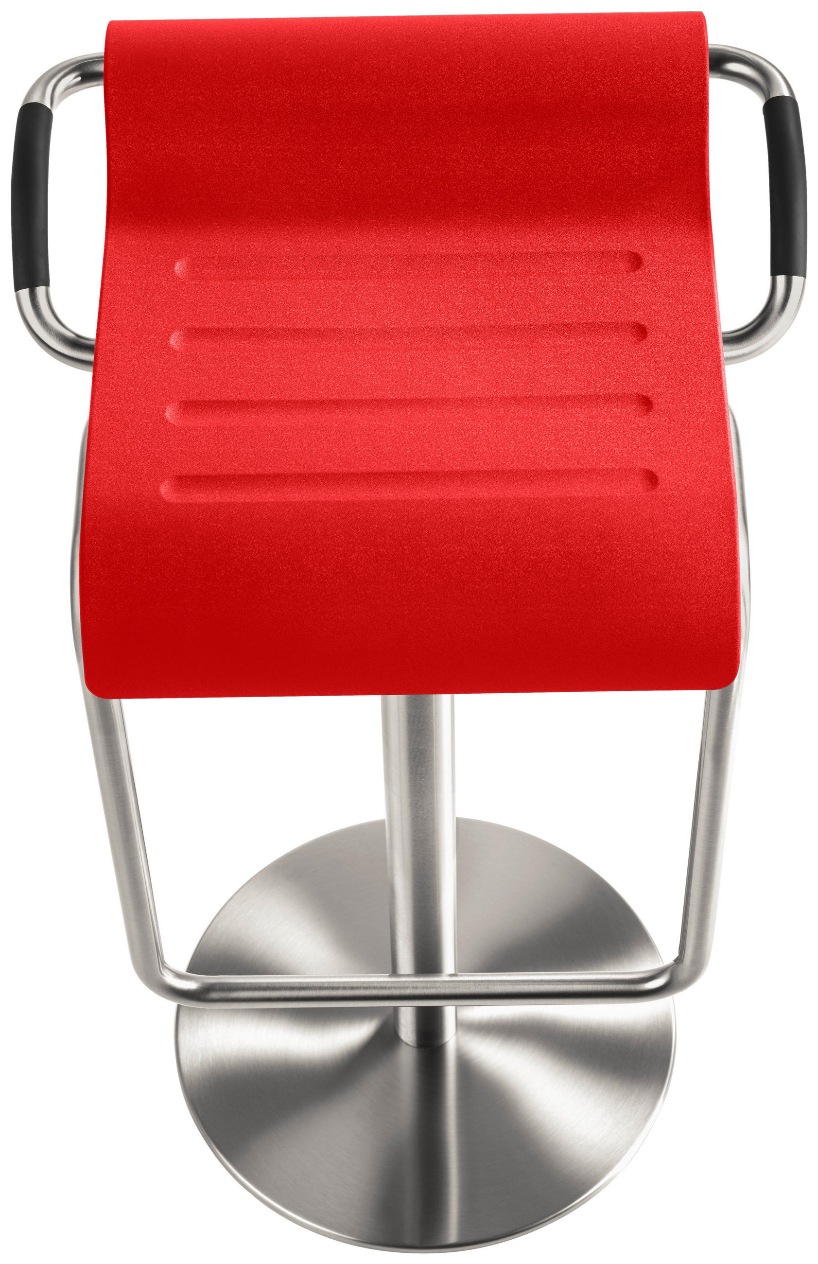 BARHOCKER in Metall, Kunststoff Rot, Chromfarben  - Chromfarben/Rot, Design, Kunststoff/Metall (47/70-97/42cm) - Novel