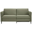 3-SITZER-SOFA in Leder Olivgrün  - Schwarz/Olivgrün, Design, Leder/Metall (190/84/99cm) - Dieter Knoll