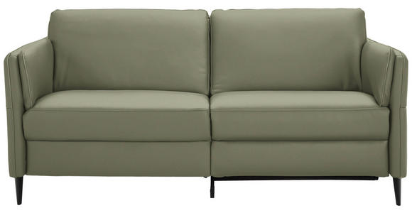 3-SITZER-SOFA in Leder Olivgrün - Schwarz/Olivgrün, Design, Leder/Metall (190/84/99cm) - Dieter Knoll