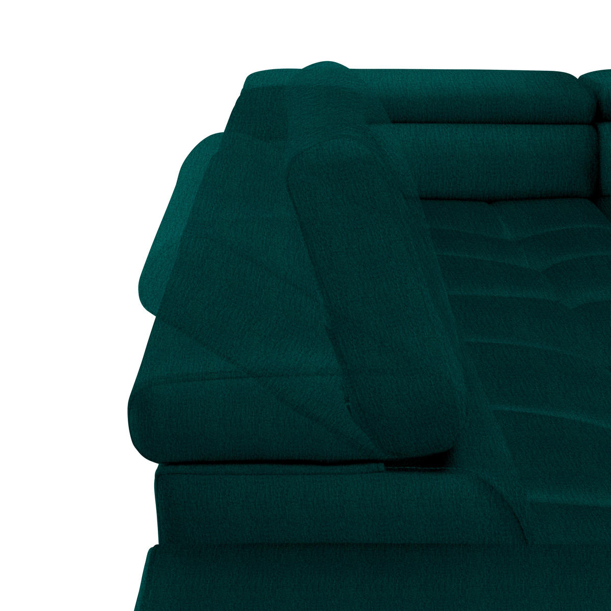 ECKSOFA in Samt, Webstoff Dunkelgrün  - Dunkelgrün/Schwarz, Design, Textil/Metall (300/216cm) - Welnova