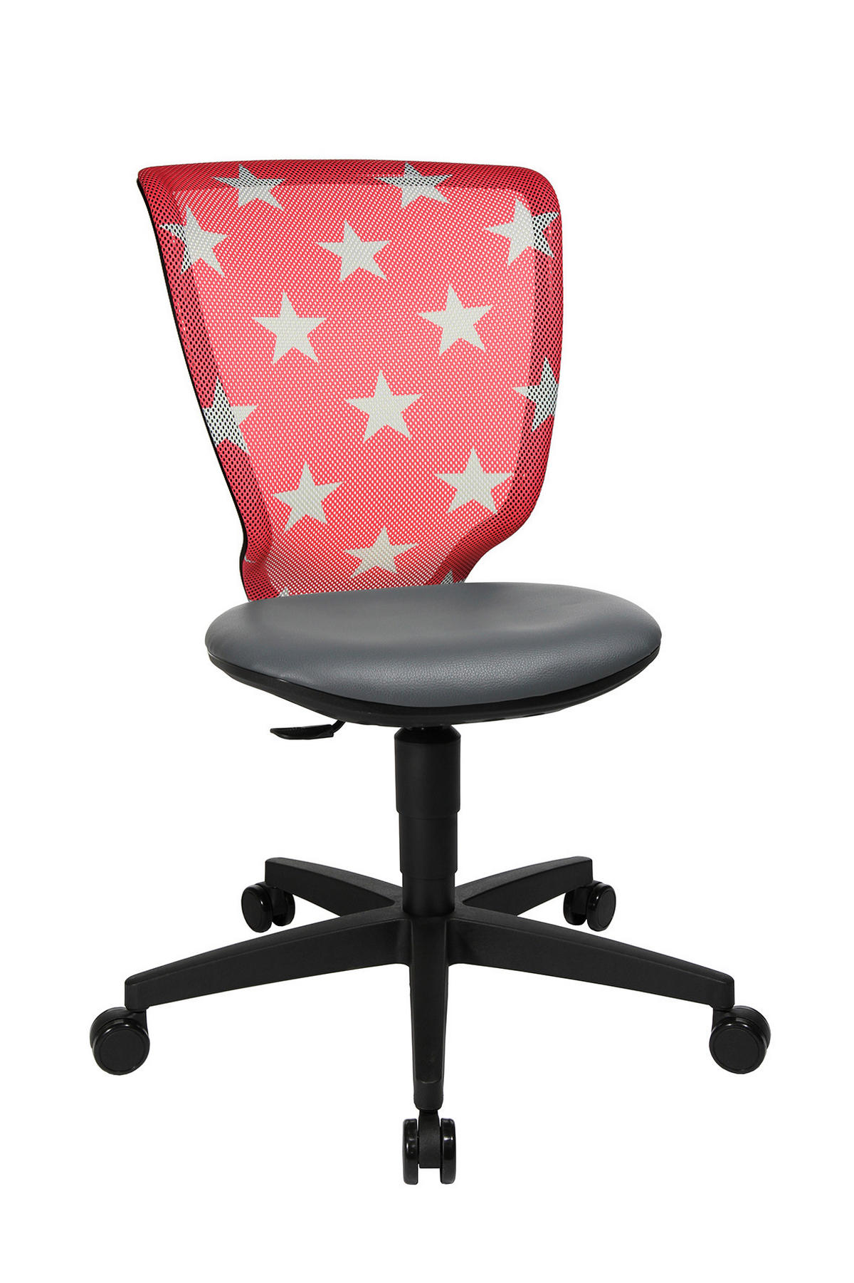 JUGENDDREHSTUHL Lederlook Anthrazit, Rot, Weiß  - Anthrazit/Rot, Design, Kunststoff/Textil (44/84-98/40cm) - Xora