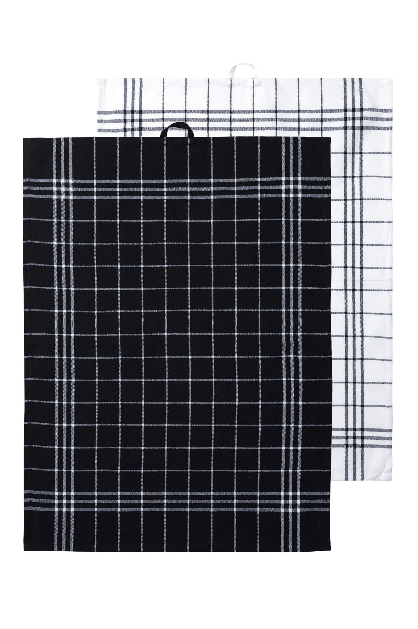 KÖKSHANDDUK svart, vit  - vit/svart, Basics, textil (37/26/0,85cm) - Best Price
