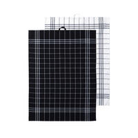 KÖKSHANDDUK svart, vit  - vit/svart, Basics, textil (37/26/0,85cm) - Best Price