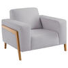 SESSEL in Struktur Hellgrau  - Eichefarben/Hellgrau, Design, Holz/Textil (105/84/96cm) - Stylife