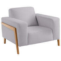 SESSEL in Struktur Hellgrau  - Eichefarben/Hellgrau, Design, Holz/Textil (105/84/96cm) - Stylife