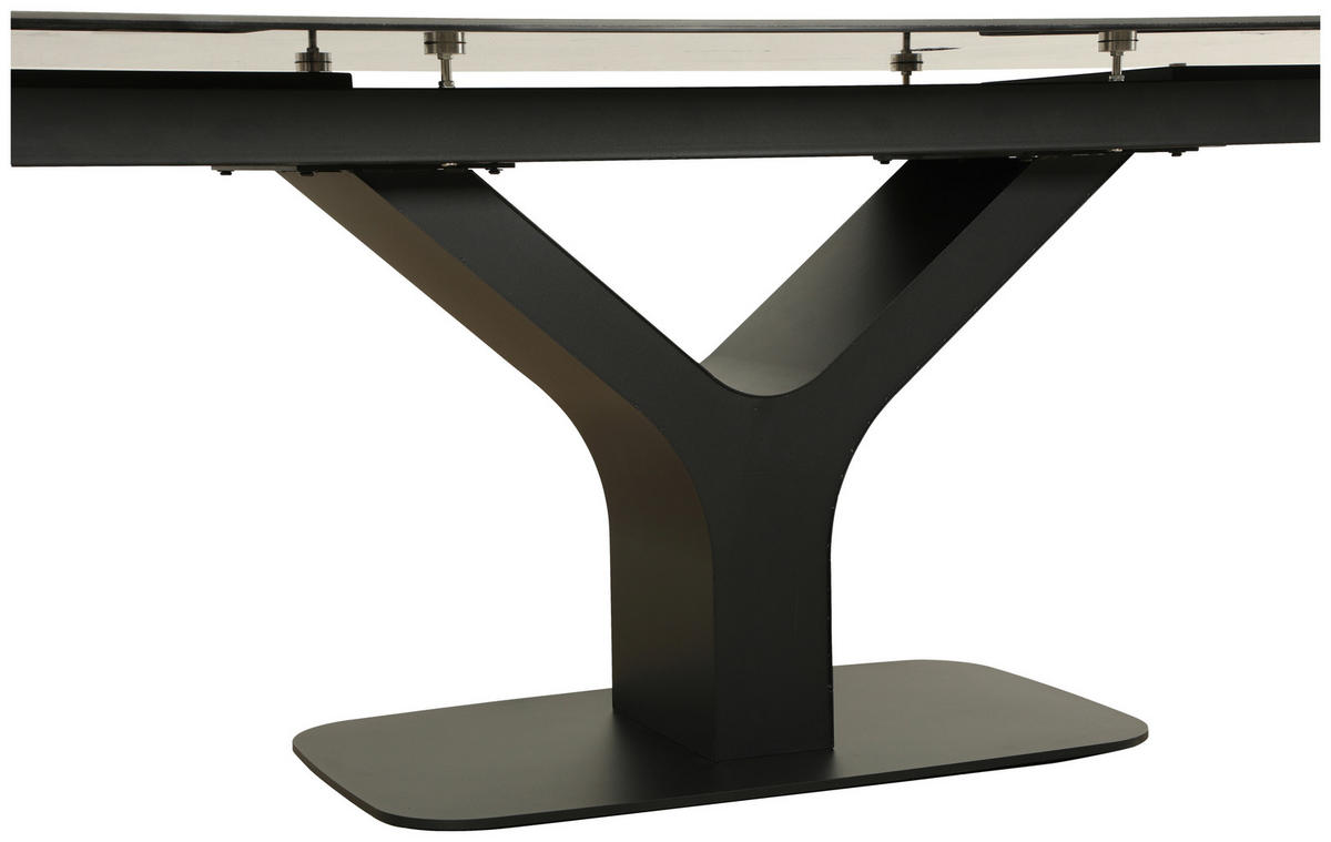 JEDILNA MIZA, črna  - črna, Design, kovina/steklo (180-260/90/76cm) - Novel