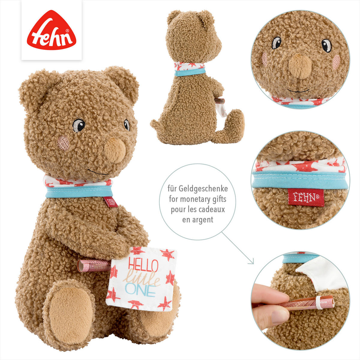 KUSCHELTIER FredErik  - Hellbraun, Basics, Textil (29/11/9,1cm) - Fehn