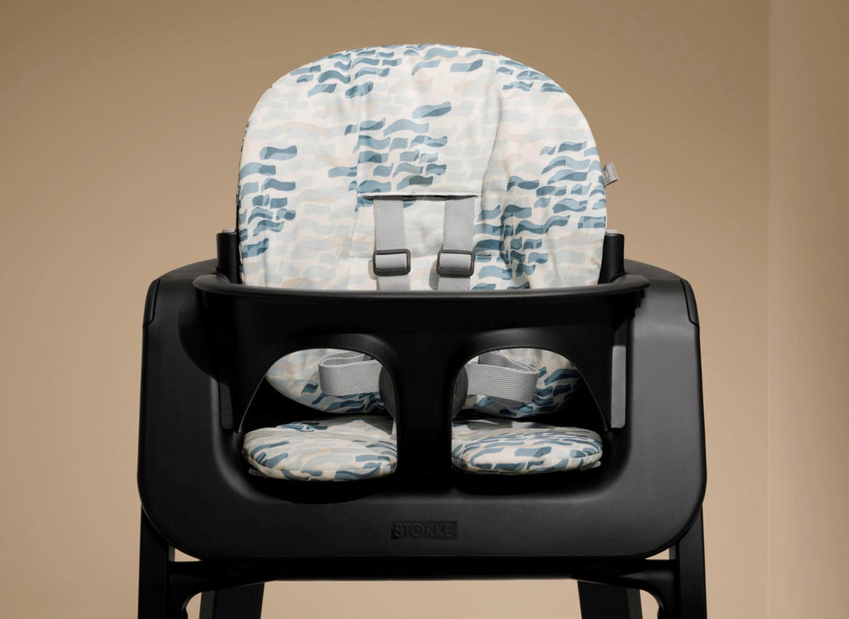 HOCHSTUHLEINLAGE Steps  - Blau/Weiß, Basics, Textil (18/28/5cm) - Stokke