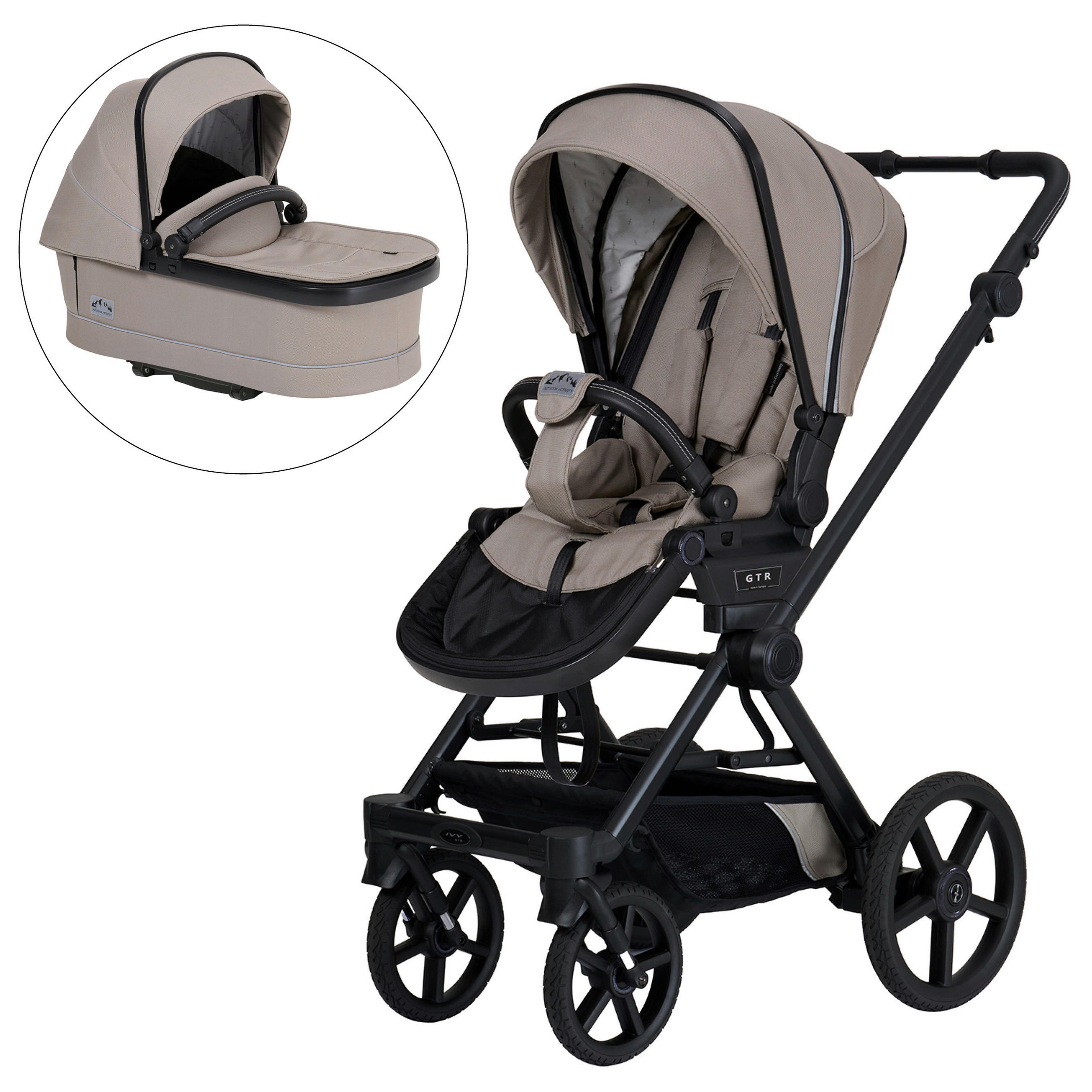 KINDERWAGENSET IVY GTR Outdoor  - Karamell/Schwarz, Basics, Textil/Metall (94/58/119cm) - Hartan