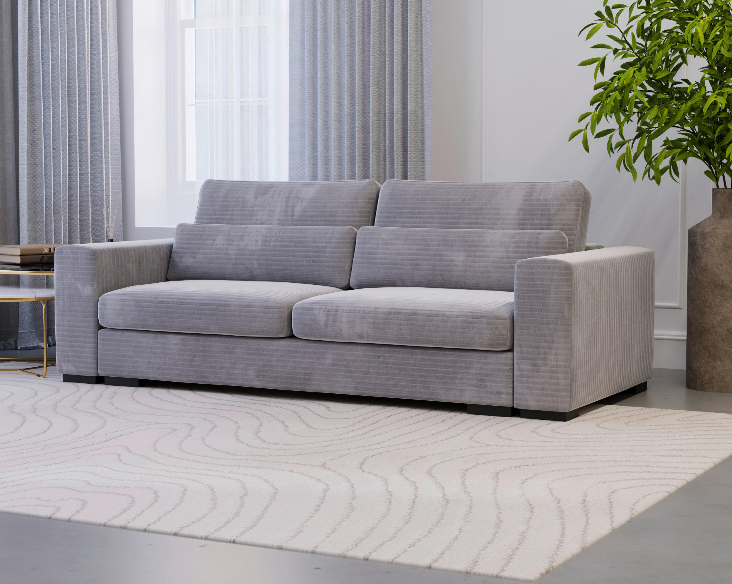 SCHLAFSOFA Flachgewebe Taupe  - Taupe/Schwarz, KONVENTIONELL, Kunststoff/Textil (236/78/114cm) - Carryhome