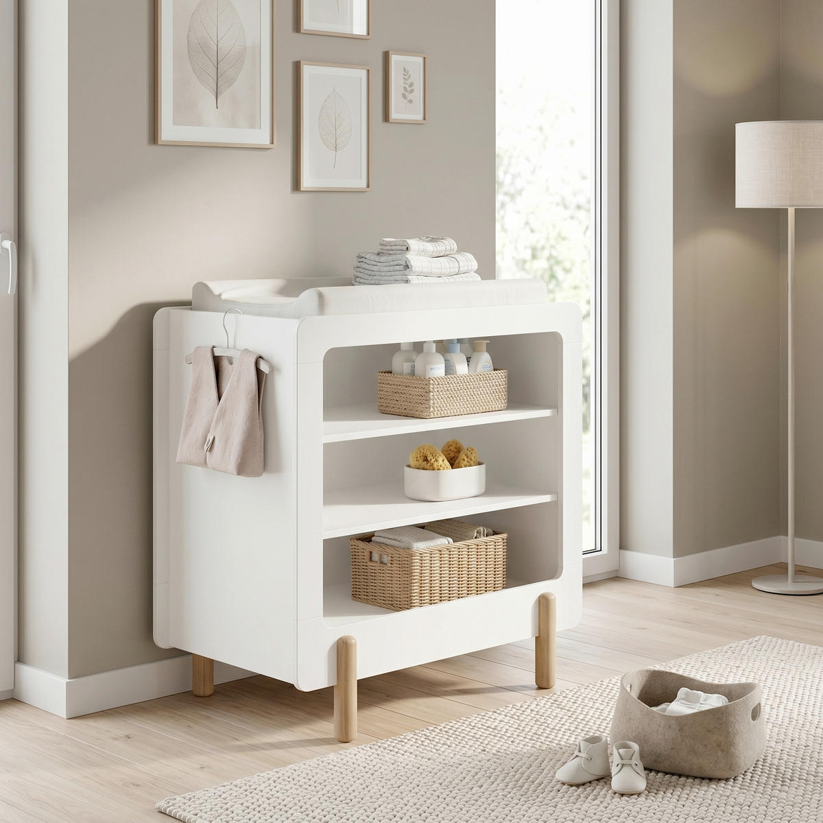 WICKELKOMMODE Weiß  - Weiß, MODERN, Holzwerkstoff (88/95,3/54,4cm) - Vipack