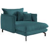 XXL-SESSEL in Cord Petrol  - Petrol/Schwarz, Modern, Textil/Metall (111/101/167cm) - Livetastic