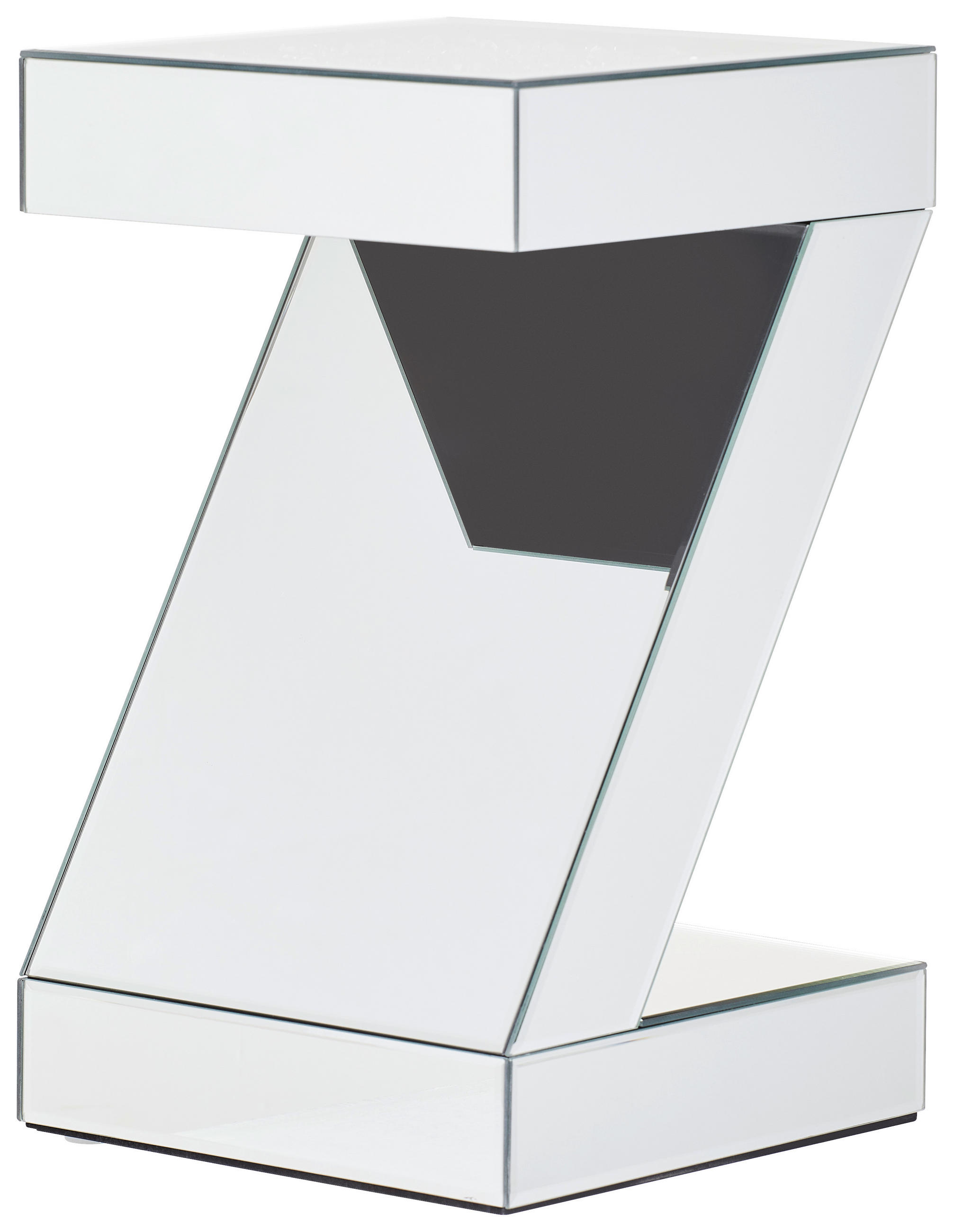 BEISTELLTISCH 30/30/50 cm Silberfarben Freiform  - Silberfarben, Trend, Glas/Holzwerkstoff (30/30/50cm) - Xora