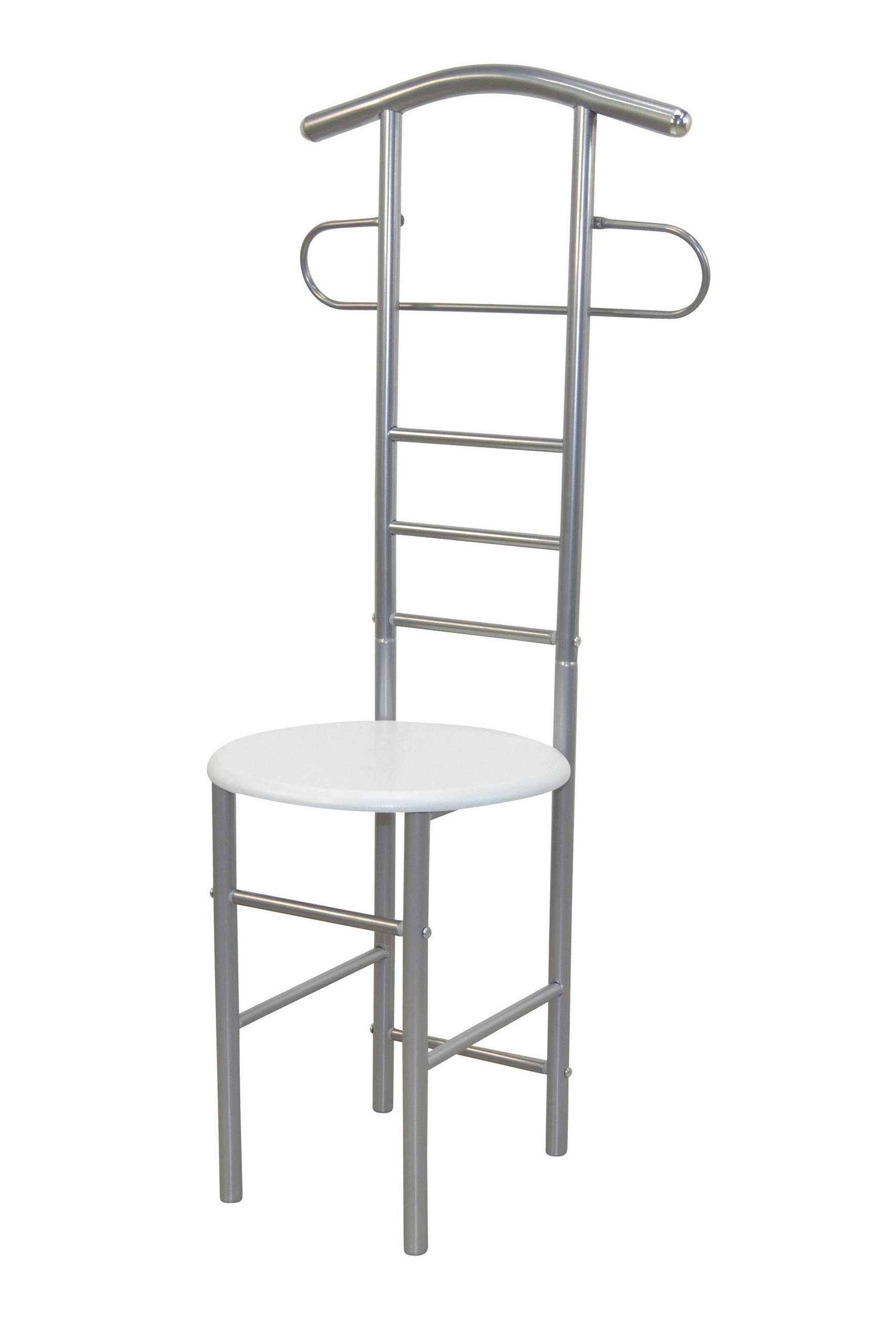 HERRENDIENER in Alufarben, Weiß   - Alufarben/Weiß, Design, Holzwerkstoff/Metall (47/53/118cm) - MID.YOU