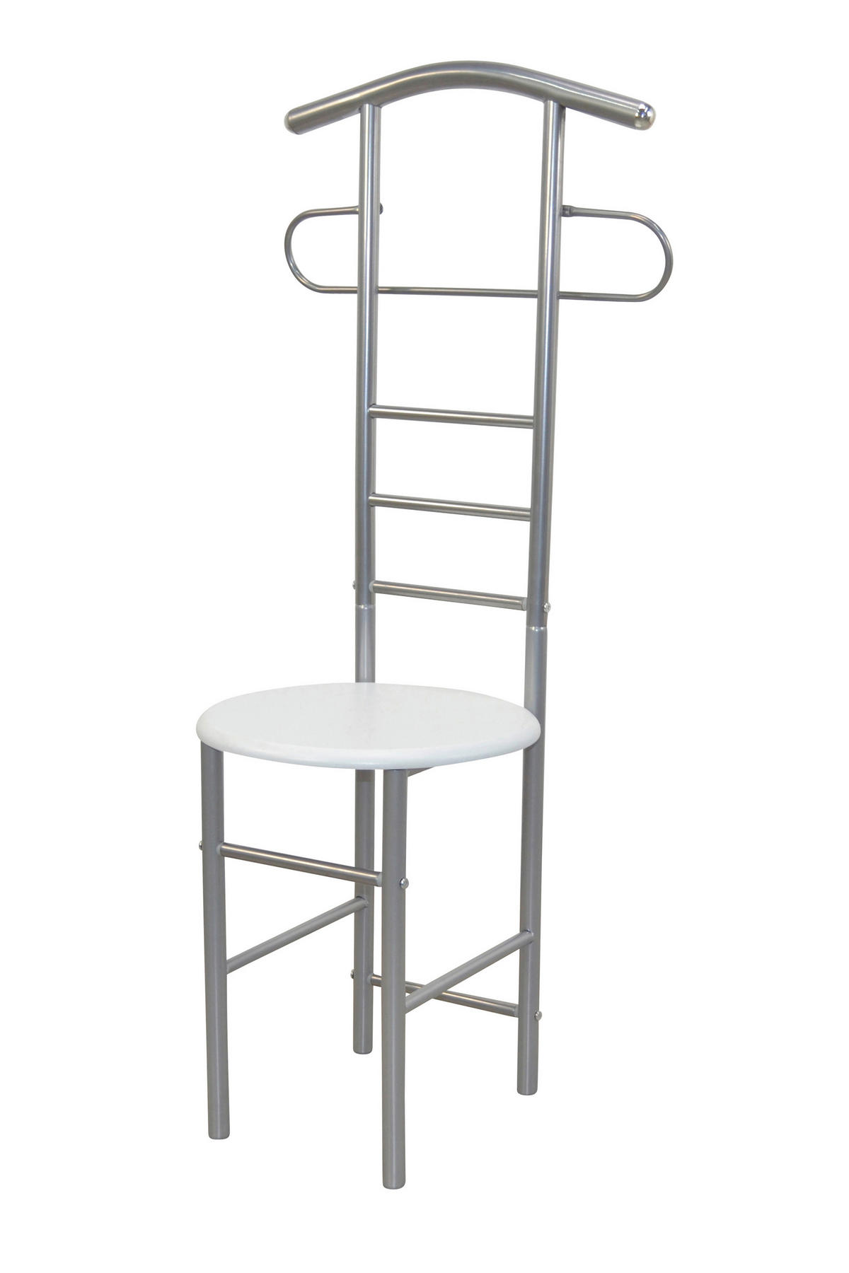 HERRENDIENER in Alufarben, Weiß   - Alufarben/Weiß, Design, Holzwerkstoff/Metall (47/53/118cm) - MID.YOU