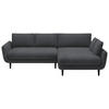 ECKSOFA in Velours Dunkelgrau  - Dunkelgrau/Schwarz, Design, Holz/Textil (260/167cm) - Welnova