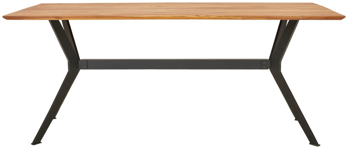 MATBORD i trä 180/90/76 cm   - teakfärg/svart, Lifestyle, metall/trä (180/90/76cm) - Linea Natura