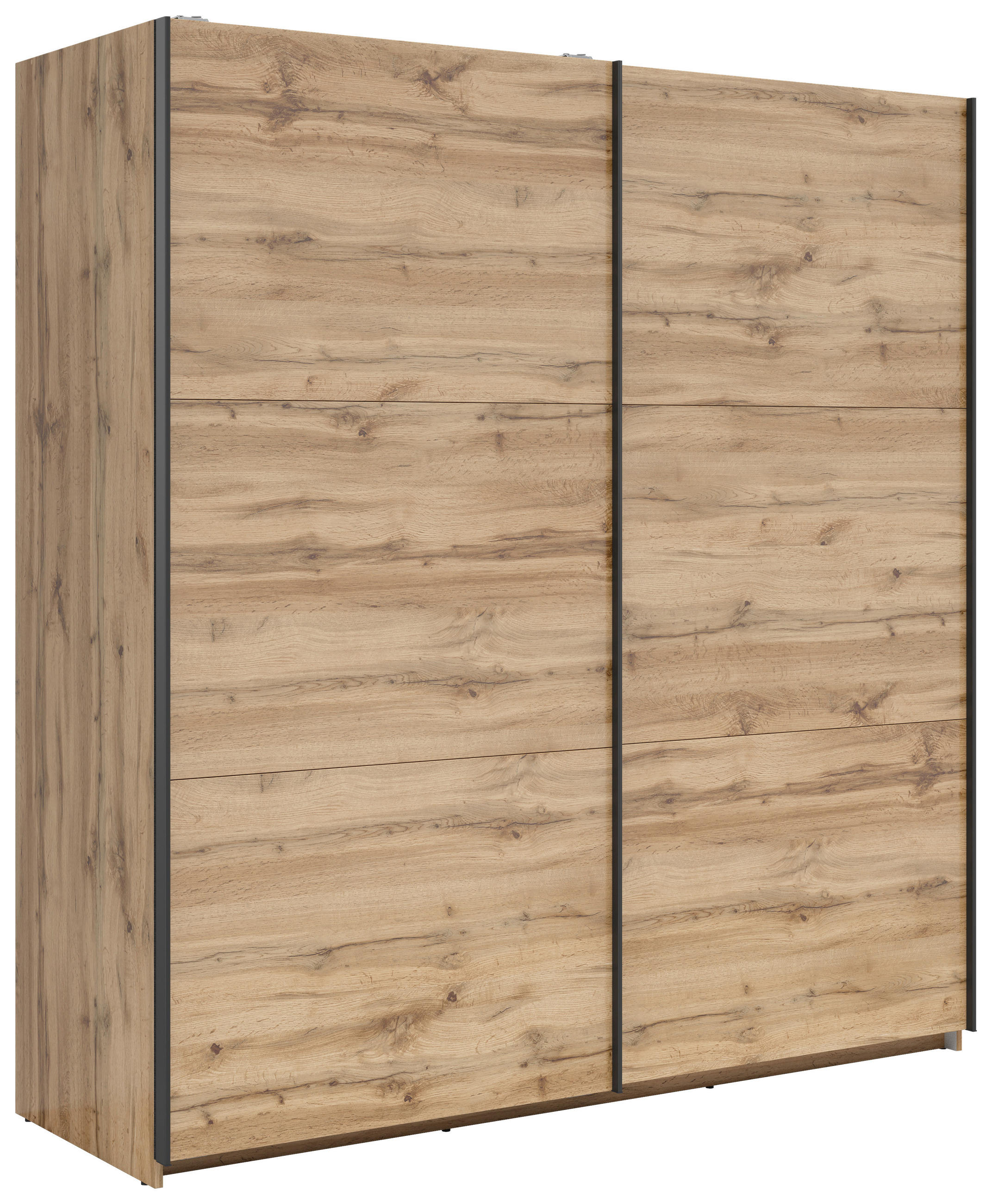 SCHWEBETÜRENSCHRANK  in Eiche Wotan, 2 Tür(en)  - Anthrazit/Eiche Wotan, MODERN, Holzwerkstoff/Metall (183/195,5/60cm) - Livetastic