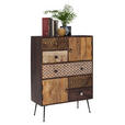 KOMMODE  in 80/108/35 cm  - Dunkelbraun/Messingfarben, LIFESTYLE, Holz/Metall (80/108/35cm) - Landscape