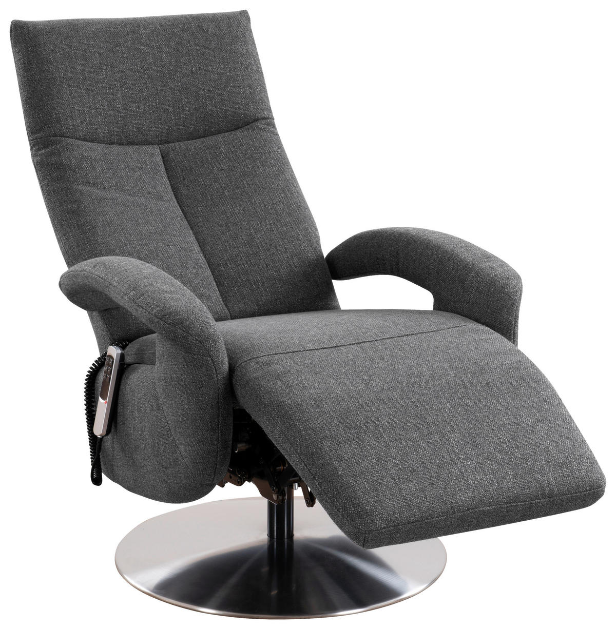 DREHSTUHL  in Flachgewebe Anthrazit  - Chromfarben/Anthrazit, Konventionell, Textil/Metall (74/112/82cm) - Sit & More