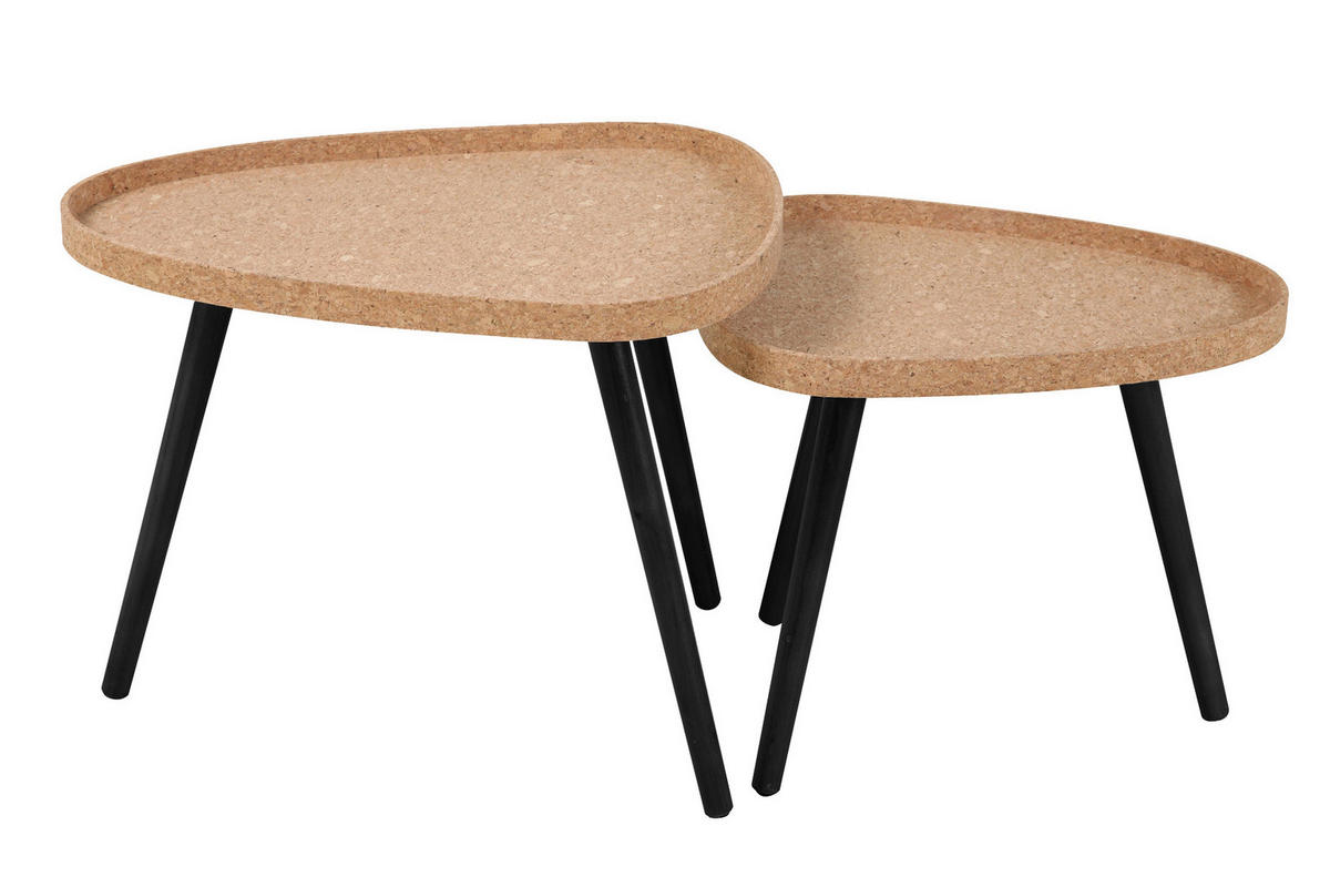 BEISTELLTISCHSET in Holz, Holzwerkstoff 50-45/40-35/44-38 cm  - Schwarz/Naturfarben, Design, Holz/Holzwerkstoff (50-45/40-35/44-38cm) - MID.YOU